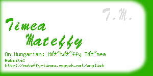 timea mateffy business card